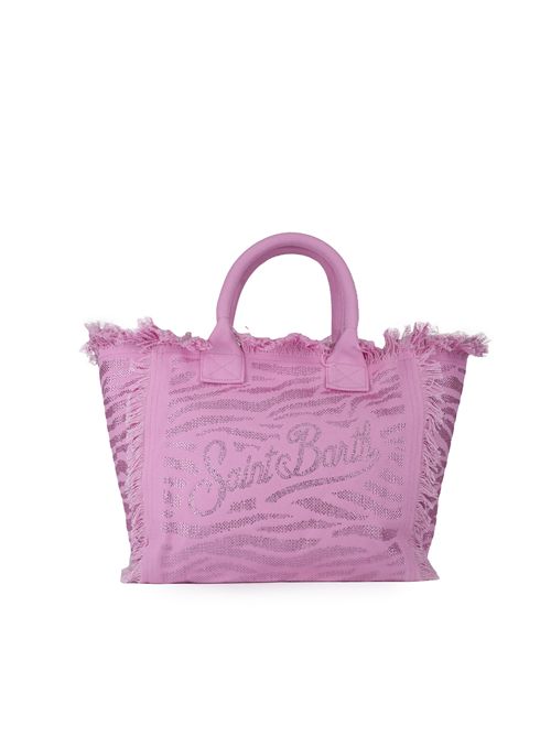 Borsa Vanity Zebra in canvas con strass Mc2 Saint Barth | VANITY06736H STRASS ZEBRA 21